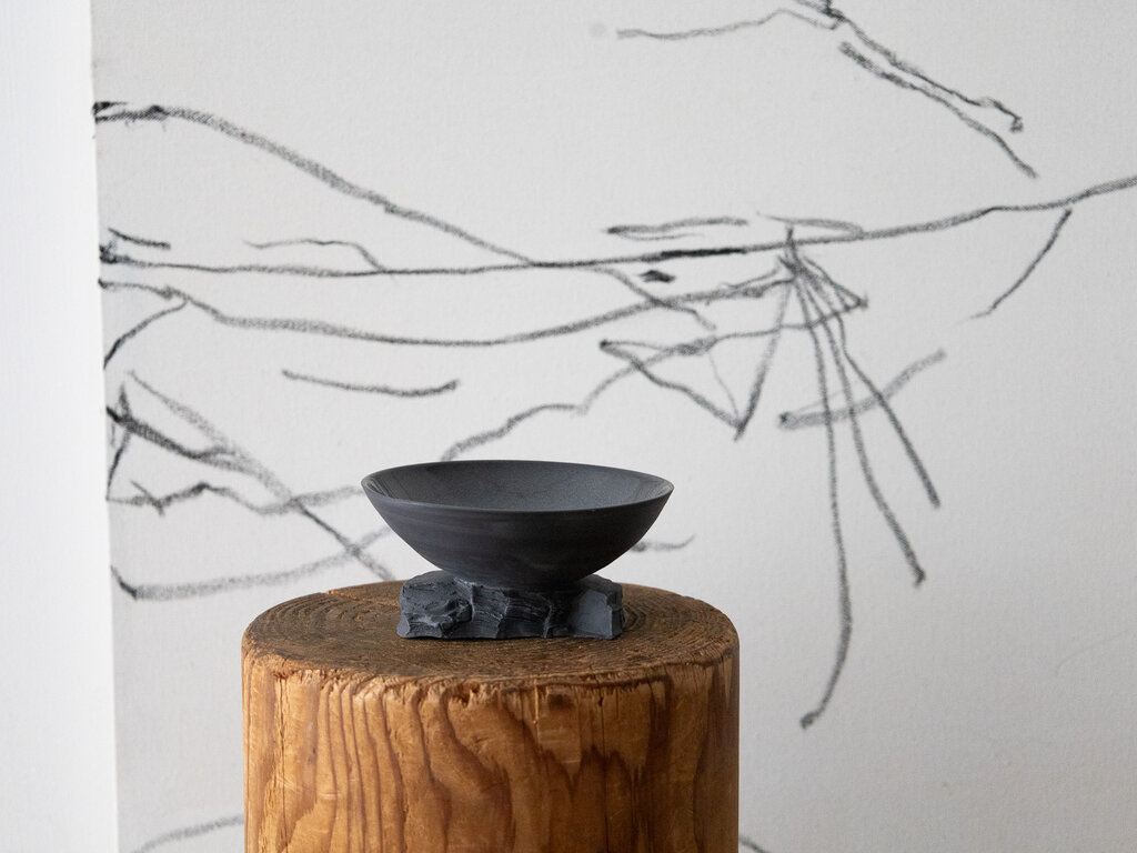 Liyang Zhang Quarry cup by Liyang Zhang, Black Porcelain and Clear Glaze 1