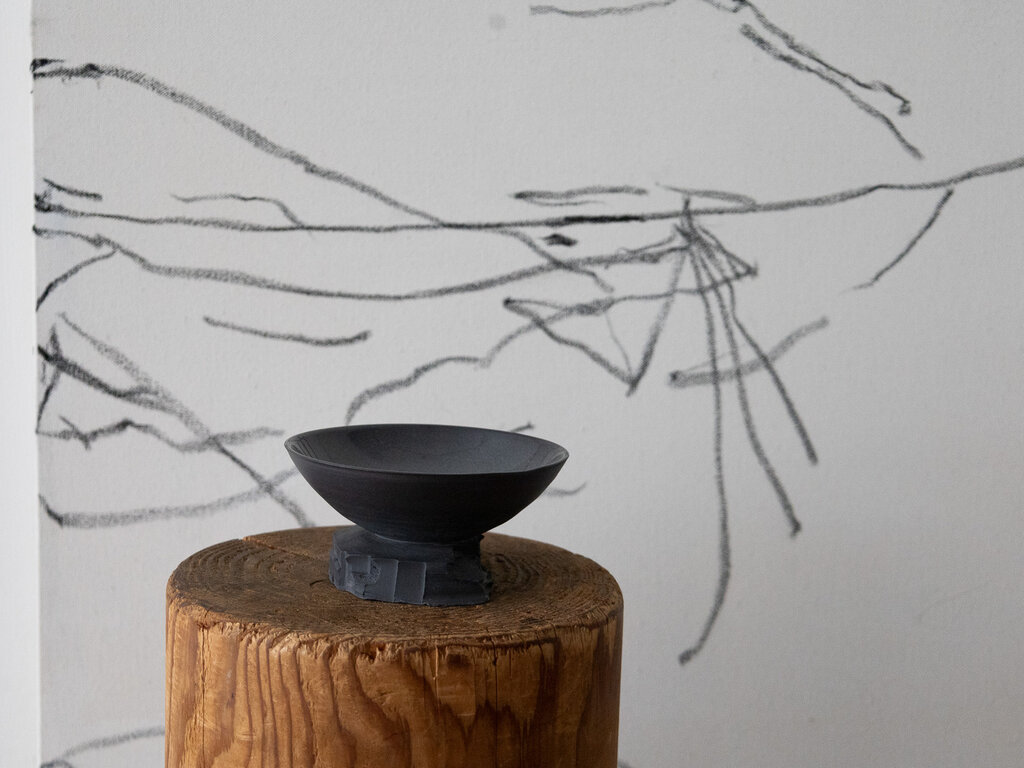 Liyang Zhang Quarry cup by Liyang Zhang, Black Porcelain and Clear Glaze 1
