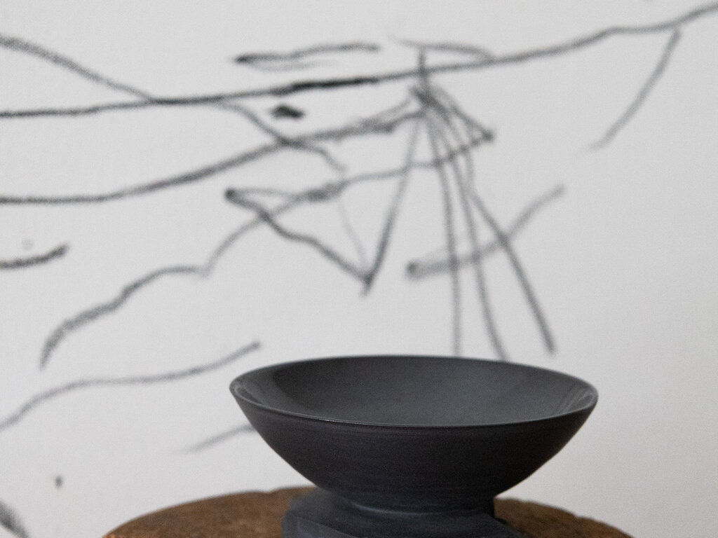 Liyang Zhang Quarry cup by Liyang Zhang, Black Porcelain and Clear Glaze 1