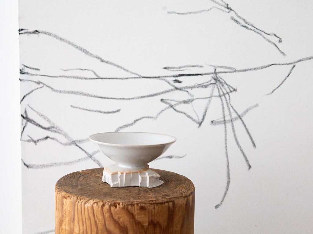 Liyang Zhang Quarry cup by Liyang Zhang, Grey Porcelain in Oyster Glaze