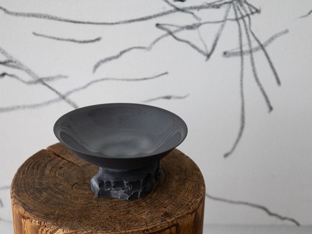 Liyang Zhang Quarry cup by Liyang Zhang, Black Porcelain and Clear Glaze 2