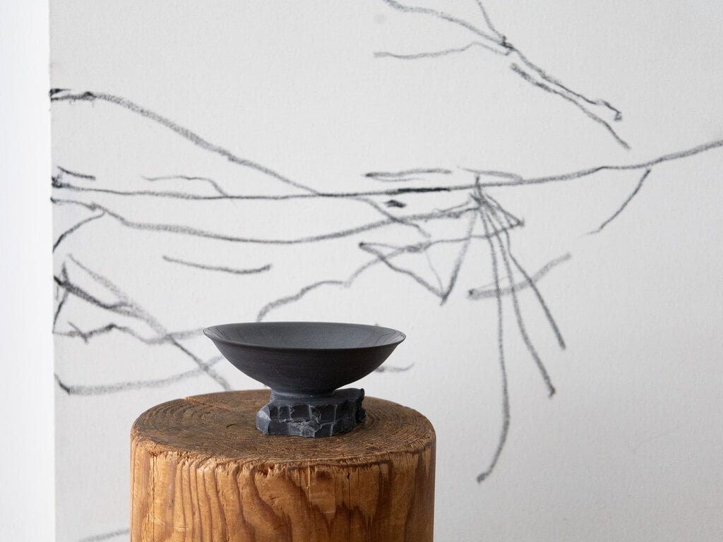 Liyang Zhang Quarry cup by Liyang Zhang, Black Porcelain and Clear Glaze 2