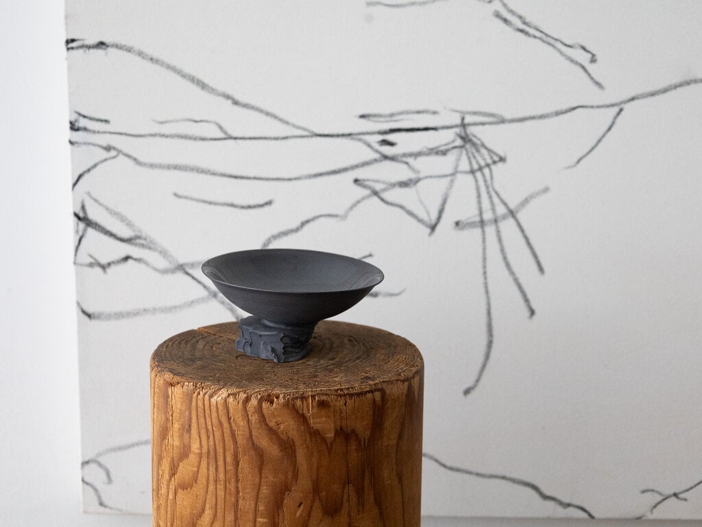 Liyang Zhang Quarry cup by Liyang Zhang, Black Porcelain and Clear Glaze 2