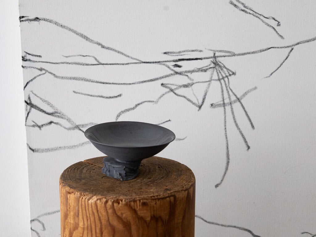 Liyang Zhang Quarry cup by Liyang Zhang, Black Porcelain and Clear Glaze 2