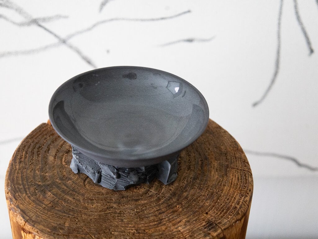 Liyang Zhang Quarry cup by Liyang Zhang, Black Porcelain and Clear Glaze 3