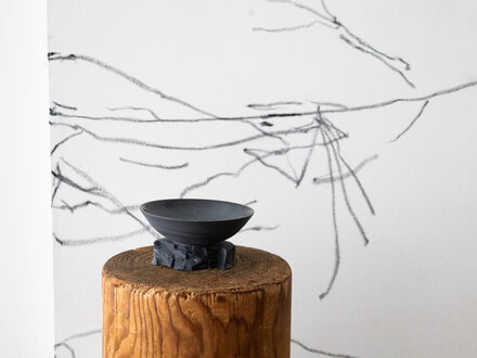 Liyang Zhang Quarry cup by Liyang Zhang, Black Porcelain and Clear Glaze 3