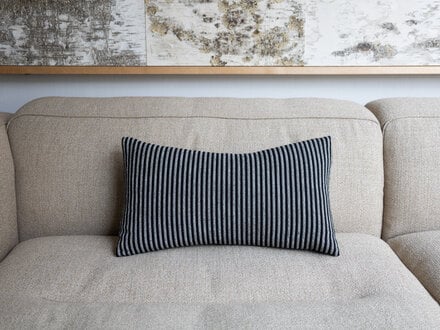 Mourne Textiles Stripe Cushion (Black and White)