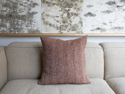 Mourne Textiles Textured Herringbone Cushion (Bracken)