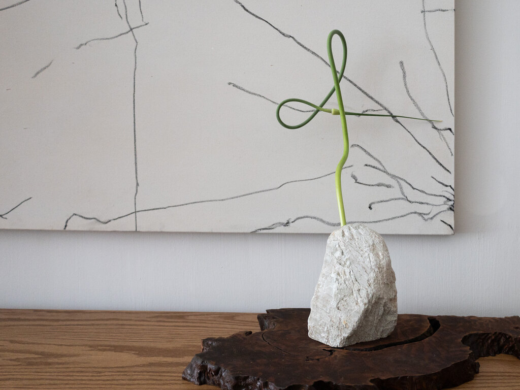 Elizabeth Lenny No. 27 Textured Green Soapstone Vase