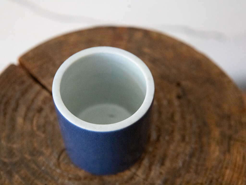 Antique Korean Lapis blue glaze brush pot