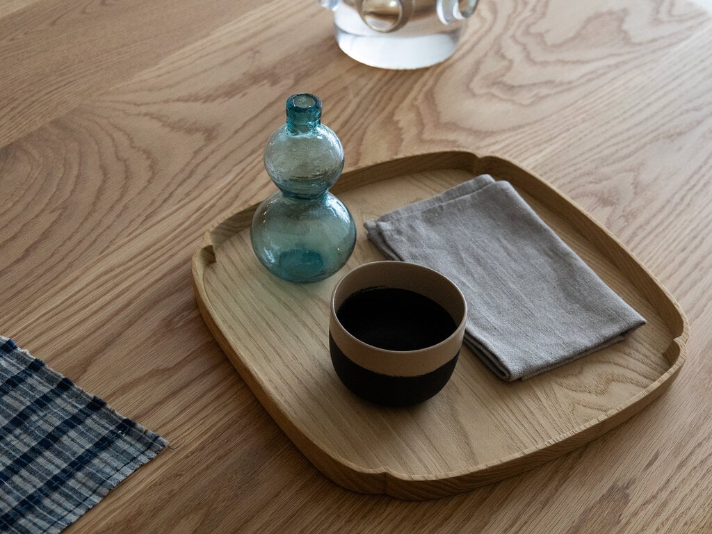 Antique vintage Japanese square chestnut tray