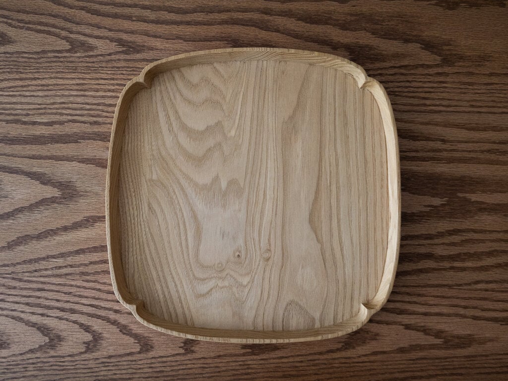 Antique vintage Japanese square chestnut tray
