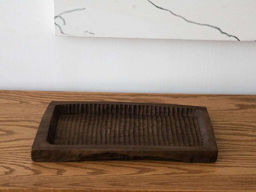 Antique Natural Form Dark Wagatabon Tray