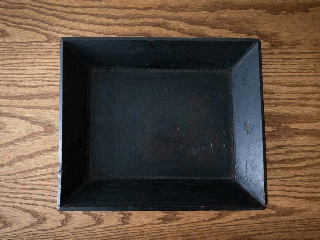 Antique Yi Dynasty Black Lacquer Tray