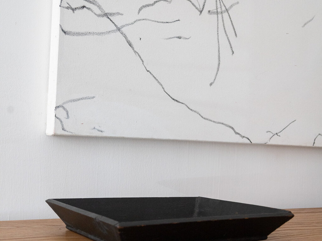 Antique Yi Dynasty Black Lacquer Tray