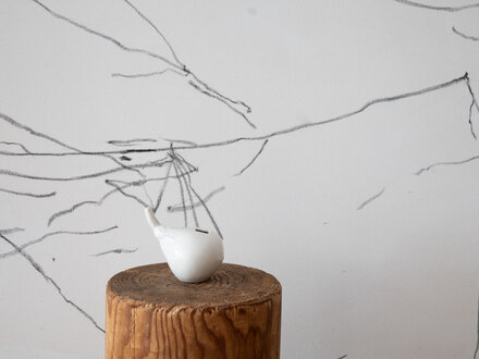 Renaud Sauvé Porcelain Calligraphy Water Dropper (Eggplant)