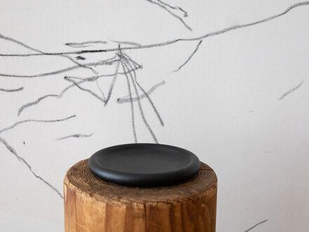 Takashi Tomii Black Magnolia Urushi Bottle Coaster