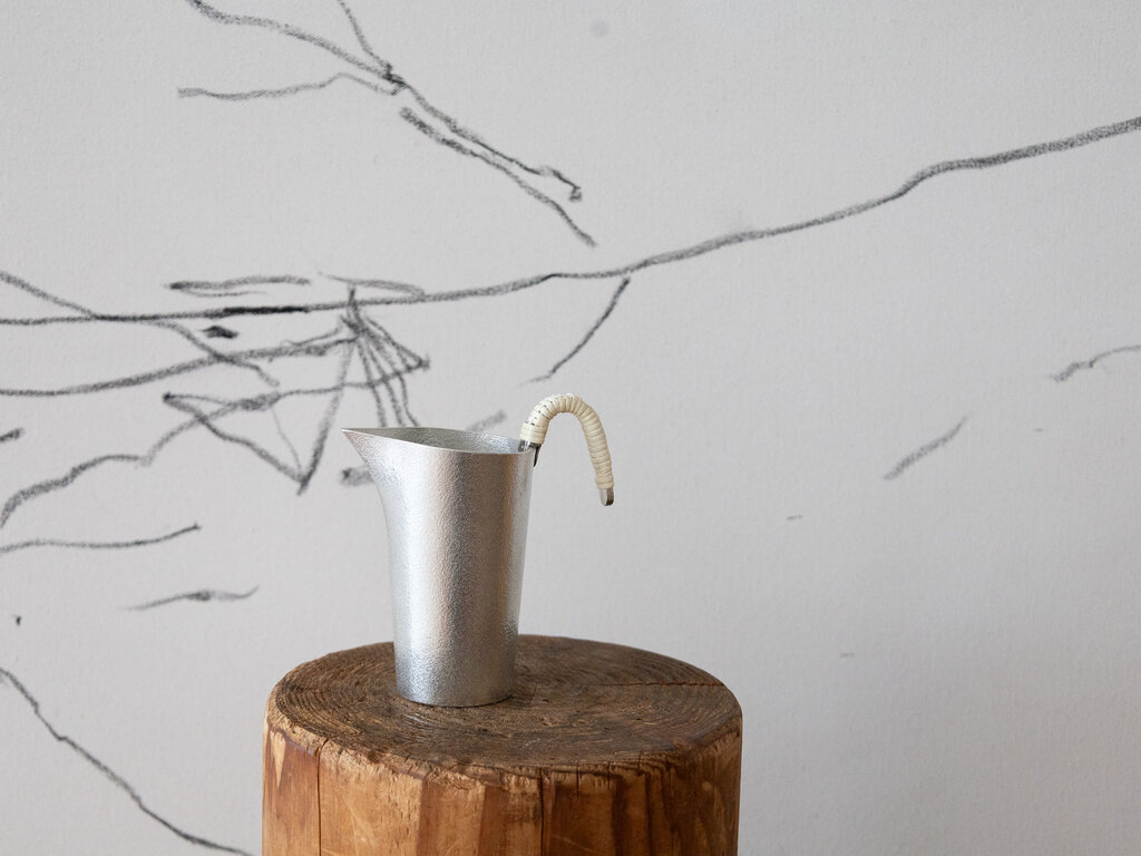 Ishigaki Tae for Nousaku Chirori Tin Sake Pitcher