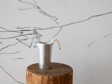 Ishigaki Tae for Nousaku Chirori Tin Sake Pitcher