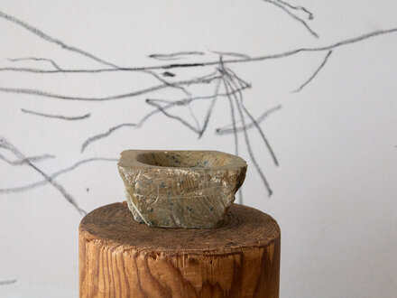 Elizabeth Lenny No. 46 Hand Carved Beige Soapstone Catchall