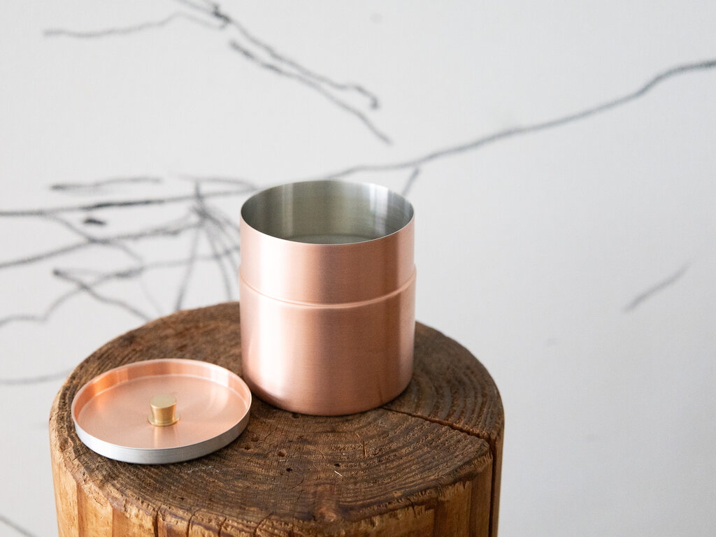 Azmaya Copper Tea Container (Medium)
