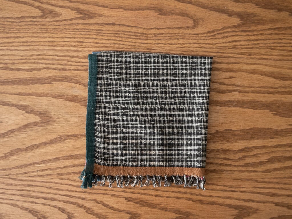 Jurgen Lehl Hand-spun Face Cloth (Multicoloured Border)