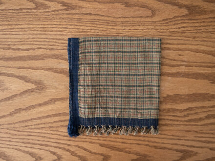Jurgen Lehl Hand-spun Face Cloth (Blue Border)