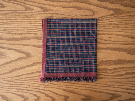 Jurgen Lehl Hand-spun Face Cloth (Red Border)