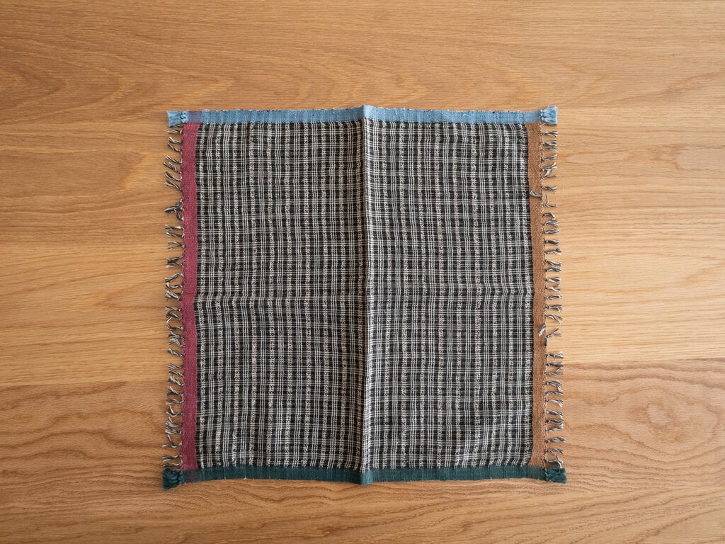 Jurgen Lehl Hand-spun Face Cloth (Multicoloured Border)