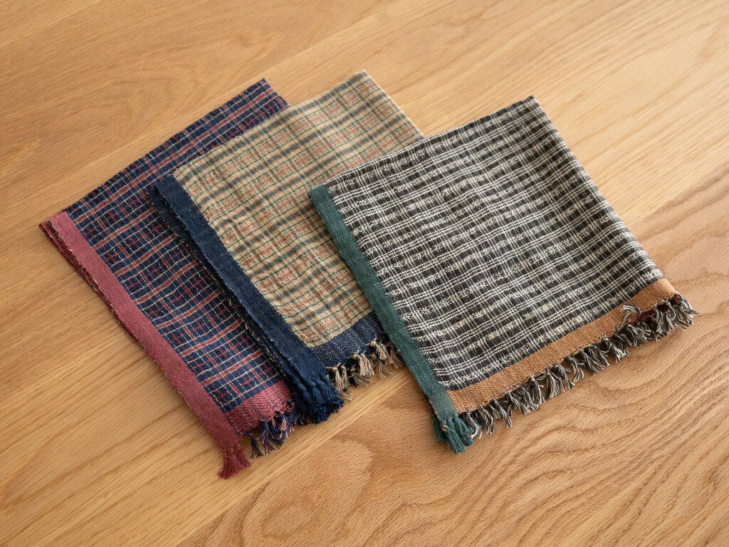 Handspun lightweight cotton cloth, red border