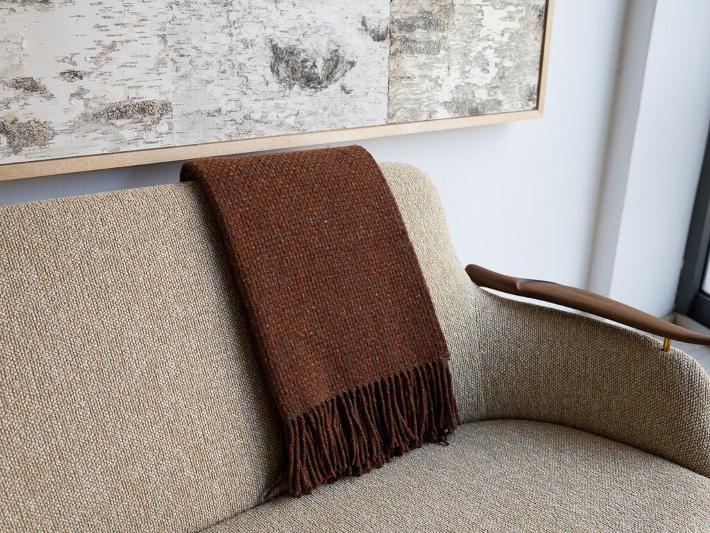 Mourne Textiles Mended Tweed sofa throw, copper
