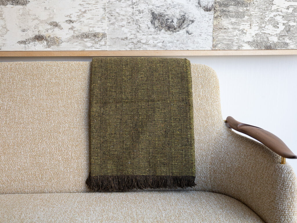 Mourne Textiles Large Tweed Throw (Moss Yellow)
