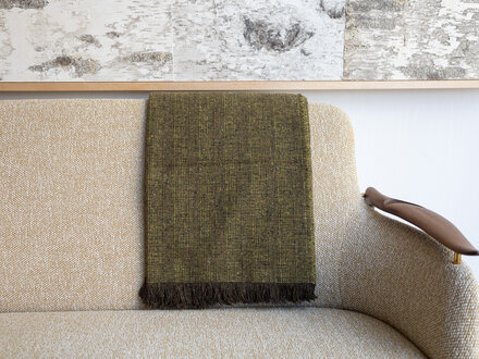 Mourne Textiles Large Tweed Throw (Moss Yellow)