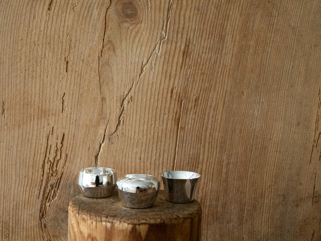 Claesson Koivisto Rune for Skultuna Kin Silver Plated tea light holders Set of 3