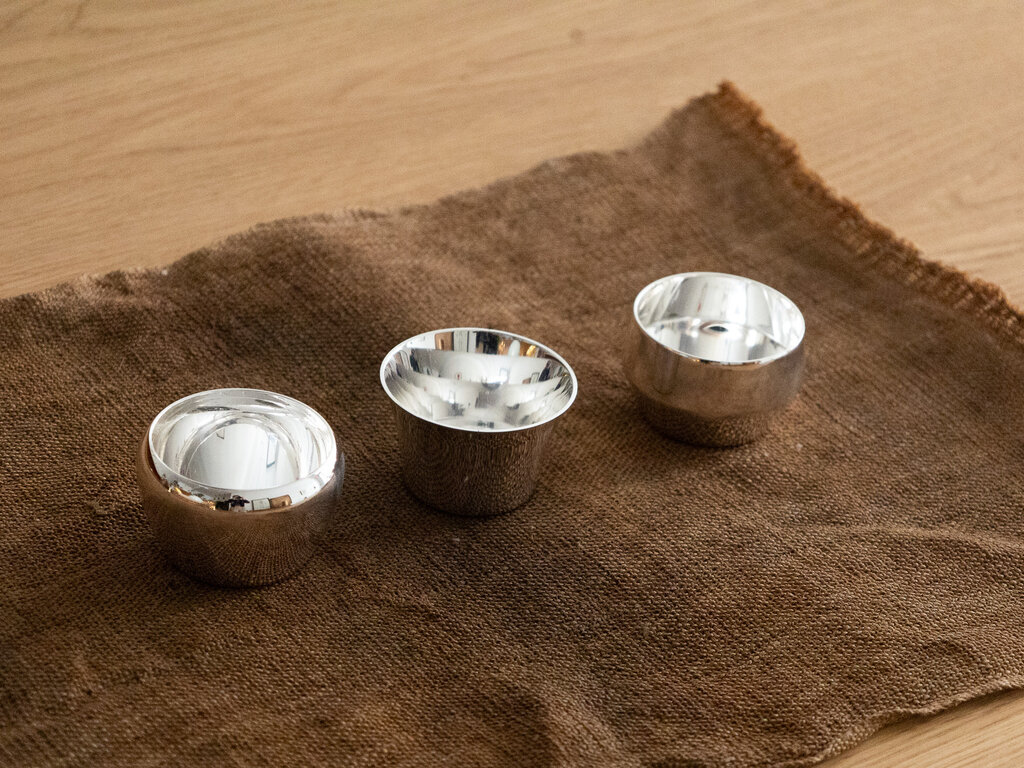 Claesson Koivisto Rune for Skultuna Kin Silver Plated tea light holders Set of 3