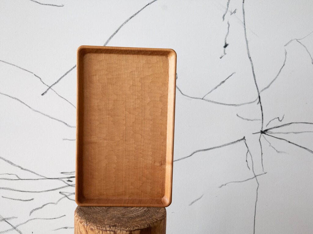 Ryuji Mitani Large carved rectangular tray by Ryuji Mitani