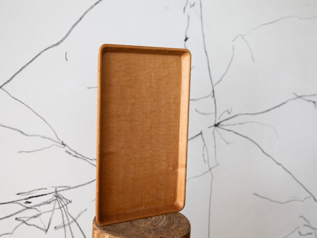 Ryuji Mitani Large carved rectangular tray by Ryuji Mitani