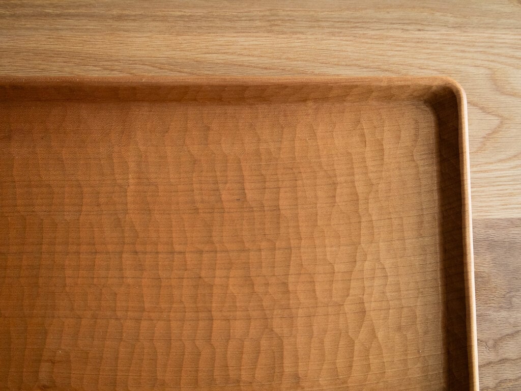 Ryuji Mitani Large carved rectangular tray by Ryuji Mitani