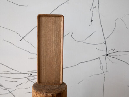 Ryuji Mitani Long Hand Carved Chestnut Tray