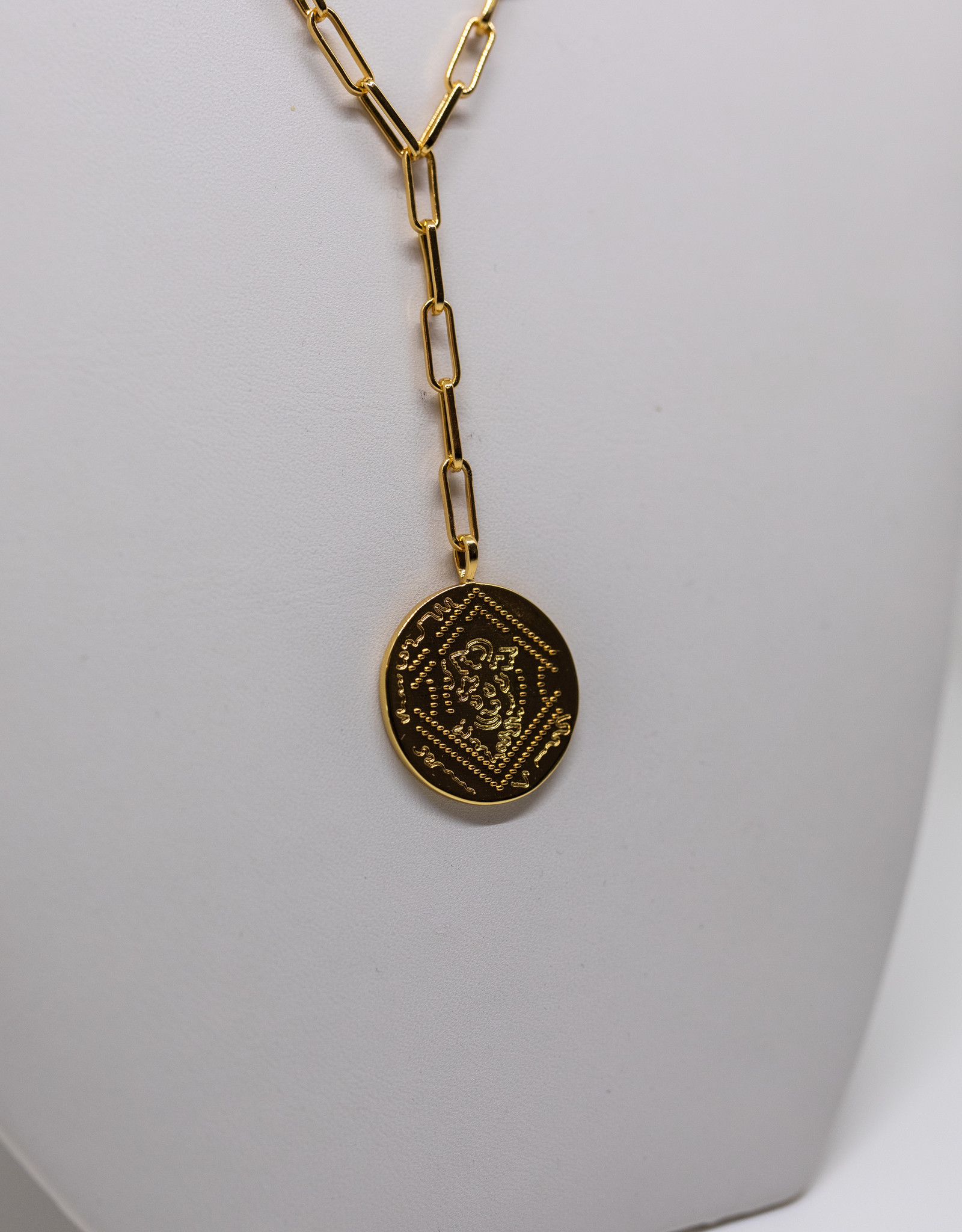 Ana Coin Lariat Gold - Iris Boutique
