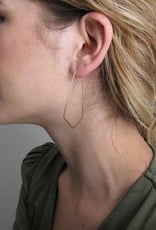 Elongated Diamond Hoop Earrings