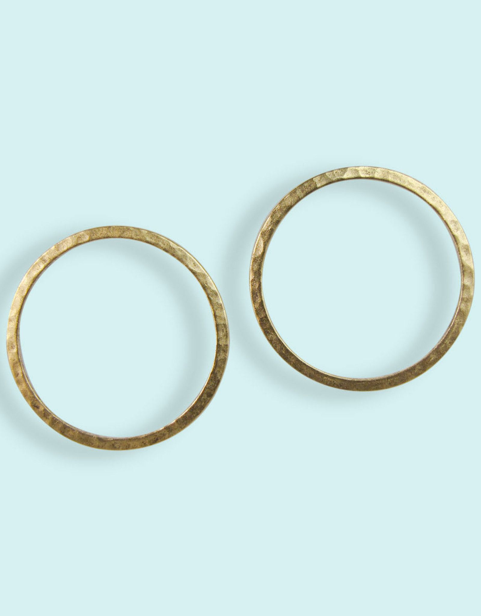 Hammered Circle Earrings 24k Gold Plated
