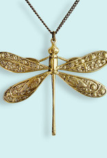 Ornamental Things Golden Dragonfly Necklace