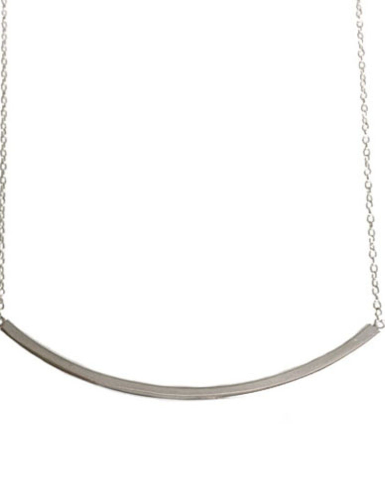 Silver Curved Bar Necklace