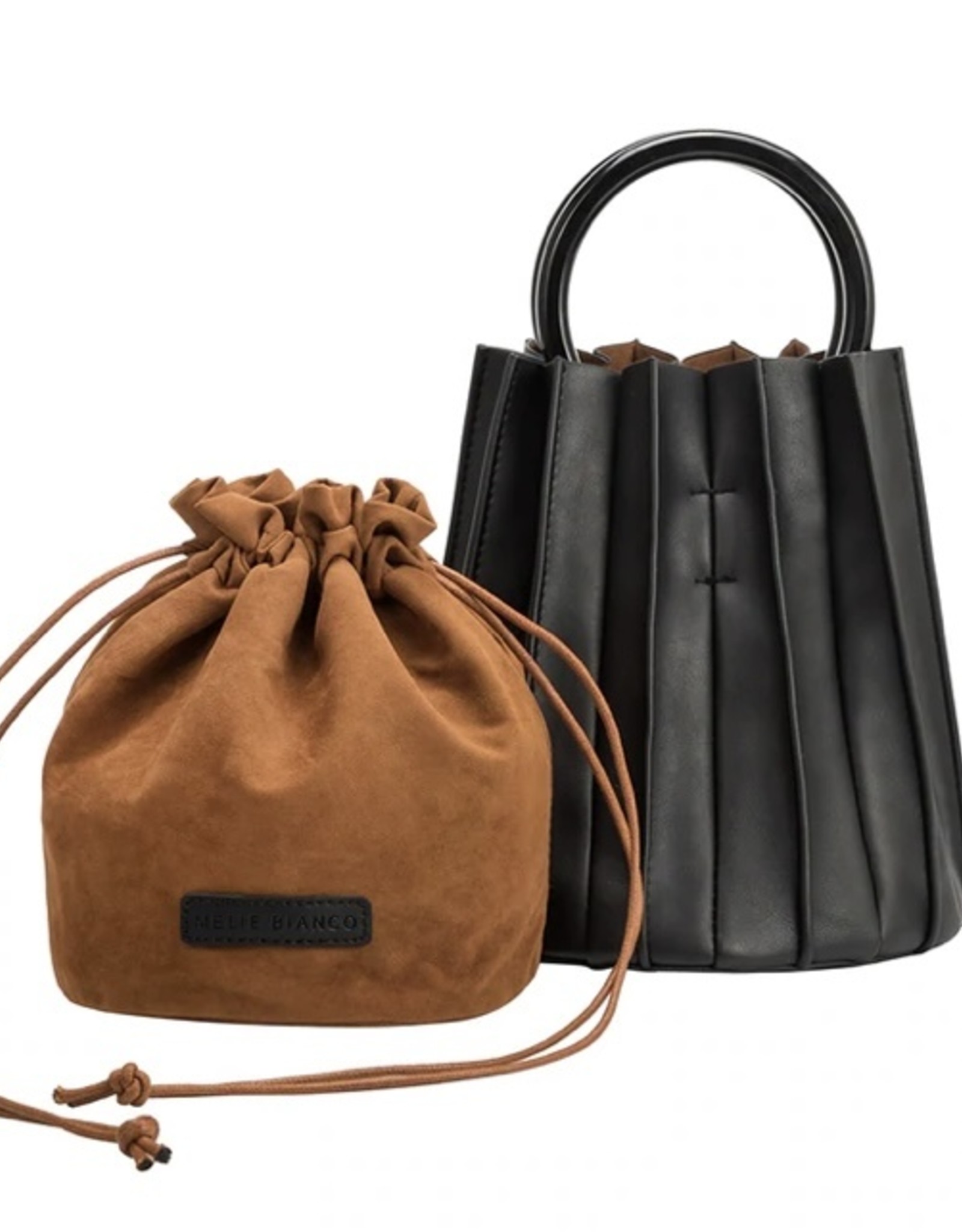 Melie Bianco Black Lily Top Handle Bag