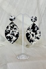 Black & White Marquise Acrylic Earrings