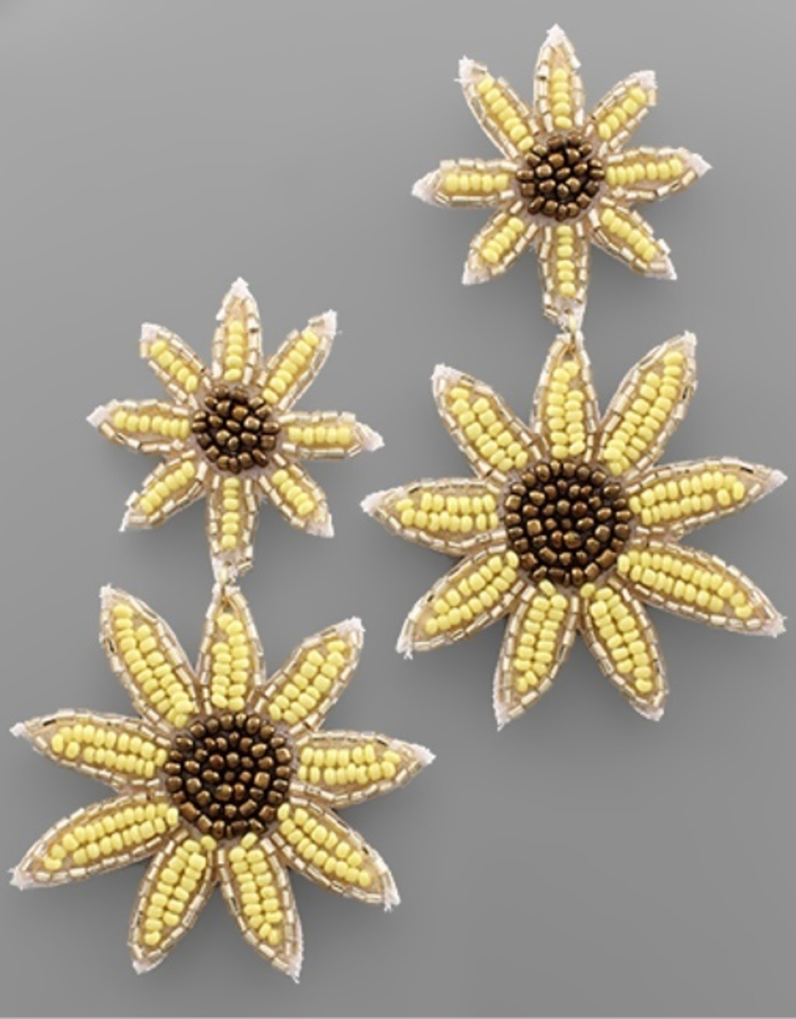 Bead Two Sunflower Earrings
