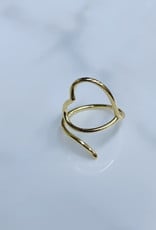 Gold Twisted Open Heart Ring