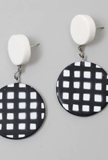 SYLCA Black & White Checker Earrings