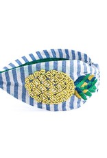 Blue & White Stripe Pineapple Headband